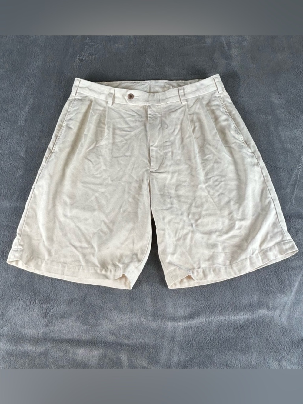 Jos A Bank Silk Shorts Mens 34‎ Pleated Ivory Herringbone Pockets Dressy Summer
